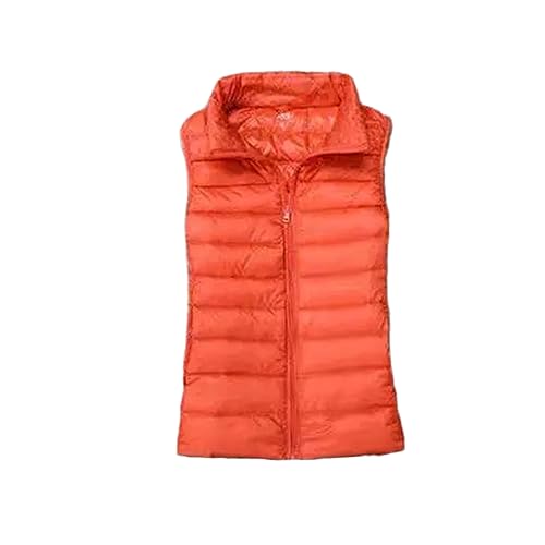 Gilet Léger D'automne Pour Femme Sans Manches En Duvet De Canard Blanc Chaud orange 5XL