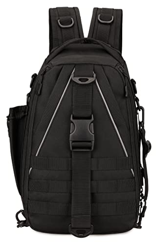 Yakmoo Mochila de Asalto o Bandolera Impermeable Estilo Militar Táctico Nylon Molle Sistema Bolsa de Pecho Deportiva al Aire Libre Cover