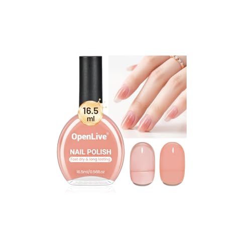 OpenLive 16.5ml Jelly Nude Pink Nail Polish Large Volume Quick Dry Nail Polish, Long Lasting Shine,...