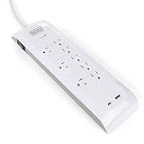 BLACK+DECKER Power Strip Extension Cord with 8 Grounded Outlets, USB Port, USB-C Port, 5.5 ft Cable - Indoor Charging Station Outlet Strip with Flat Plug - Premium Electrical Outlets & Accessories