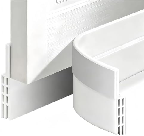 Türdichtung Selbstklebend Zugluftstopper 2 Stück für Türen Weiß 200cm | Energie sparen - Schnell & einfach angebracht & ideal auch als Kälteschutz