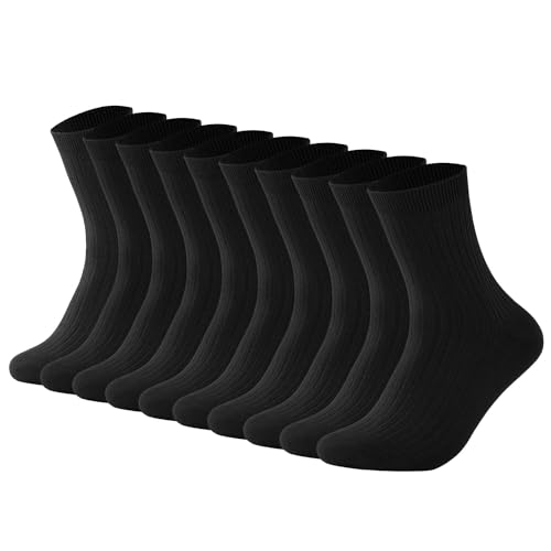 J-BOX Crew Socks for Women Casual Cotton Socks Soft Breathable Dress Socks 10 Pairs