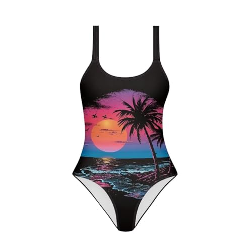 Girls Sexy Scoop Neck Bathing Suits One Piece High Waisted Monokini for Pool Swimming Beach Parties