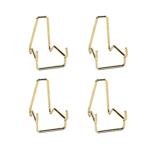 Warmhm Soportes de Hierro Dorado Ligeras y Fáciles de Almacenar 4 Piezas para Exhibición de Minerales y Cristales para Clase Librería