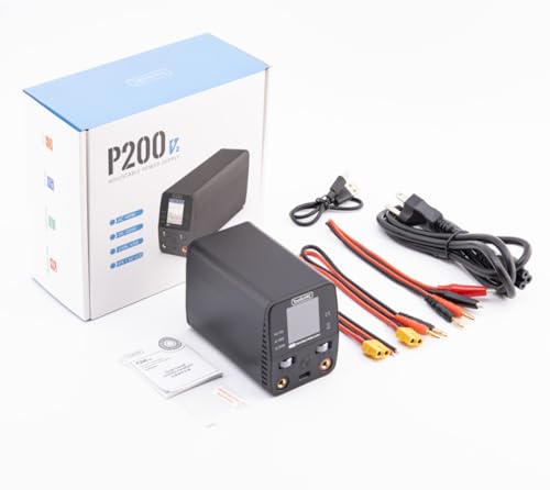 Image of NEW ToolkitRC P200 V2 Mini 30V Supply AC100W DC200W 10A GaN Adjustable Mini Desktop Power Supply USB Output 4.0mm banana female port with TypeC 65W Output fast charging