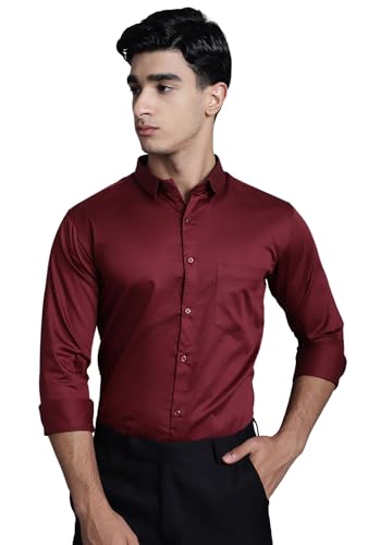 Image of Majestic Man Slim Fit Satin Cotton Formal Shirt for Men