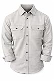 CASUAL COUNTRY USA Long Sleeve Shirts for Men - Ultra Heavyweight Chamois Button Down Shirt - Soft, Durable & Thick Flannel Shirt for Men - Outdoor, Winter, & Everyday Comfort Silver