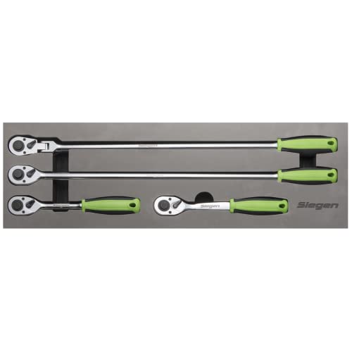 Sealey S01231 4pc 1/2" Sq Drive Ratchet Wrench Set, Green