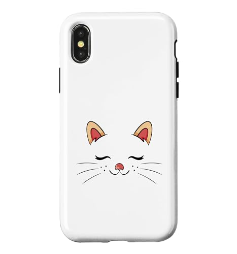 Cute Sleepy Cat Face Adorable Feline Kitty Lover �X�}�z�P�[�X iPhone X/XS �p