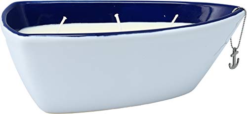 Pavilion Gift Company - Beach Life- Triple Wick 10 oz 100% Soy Wax Candle Scent: Fresh Linen with Silver Detail Accents - Image 3