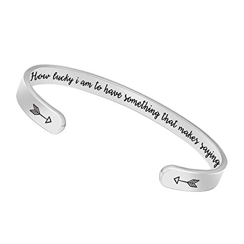Btysun Bracelets for Women Mothers Day Bracelet Gifts from Daughter Inspirational Gifts for Women Graduation Gifts for Her Motivational Birthday Cuff Bangle Friendship Personalized Mantra Jewelry…