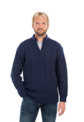 Pull d'hiver homme laine mérinos col zippé idéal pour le grand air