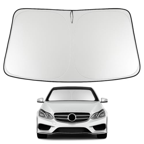 Image of Proadsy 2026 Upgrade Windshield Sun Shade Custom Fit 2010-2016 E Class Foldable Front Sunshade Protector Sun Visor Blocks UV Rays Keep Car Cooler