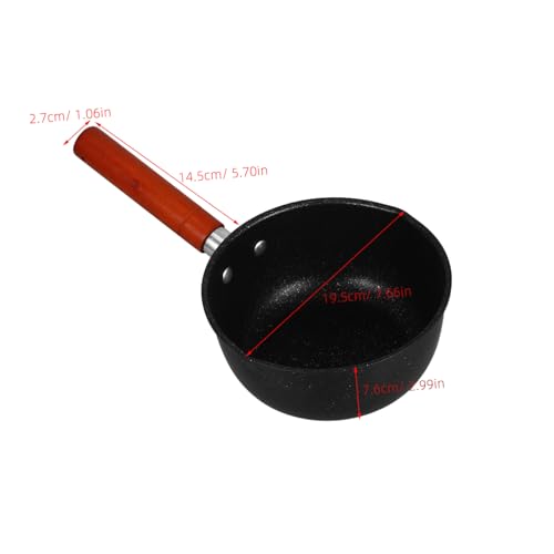 Olla japonesa de hierro fundido elegante con mango de madera PRETYZOOM 3