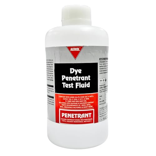Image of Aerol Dye Penetrant Test (DPT) Fluid (1 Litre) | Visible Red Solvent Removable Penetrant | Non Corrosive CFC Free Flaw Detection Inspection Fluid