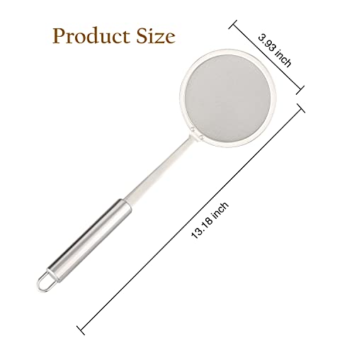 Hsimple Fat Skimmer Spoon, Stainless Steel Fine Mesh Food Strainer With Handle For Hot Pot Grease, Foam, Gravy And Oil Skimming, 9.5*4Inch (Sk-01) #TOP4
