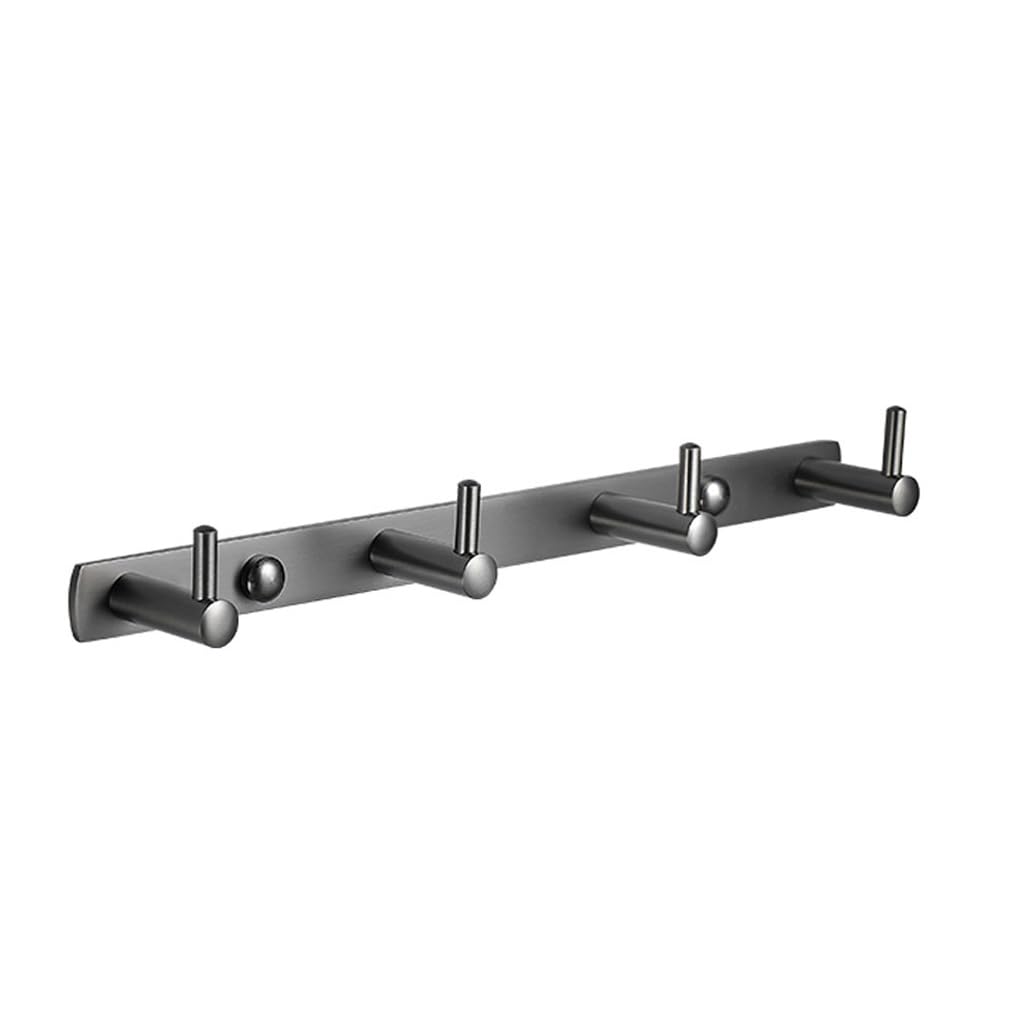 Zhouxiao Grey Brass Coat Rack Wall Mounted With Hooks, Modern Heavy Duty Coat Hook Rail, Robe And Towel Hooks Rack For Bathroom, Entryway, Mudroom, Hats 4Hook