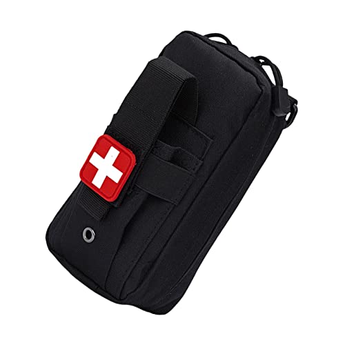 Sliveal Pochettes Molle - IFAK Trousse de Premiers Secours Mini | Traumatisme en Plein air Survie Voyage Camping randonnée Chasse ménage Urgence Trousse de Premiers Soins Sac de Support, Noir Cover