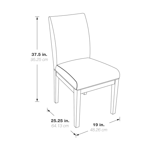 Image of OSP Home Furnishings Dakota Upholstered Parsons Dining Chair with Espresso Finish Wood Legs, Gabrielle Sky
