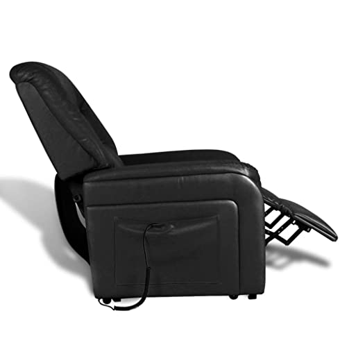 YITHOPI Polstersessel Relaxsessel Verstellbare Rückenlehne,Fernsehsessel mit Liegefunktion,Fernsehsessel Schwarz Kunstleder,für Wohnzimmer, Schlafzimmer, Büro 82 x 91 x 111 cm (L x B x H) – Bild 4