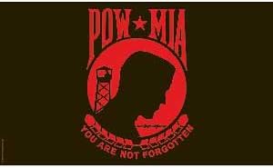 Flag POW MIA Red Black Poly 3ft X 5ft