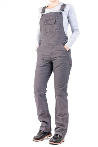 Dovetail Workwear Freshley Overalls for Women, 13 Pockets, Grey Canvas, SIZE 10x30