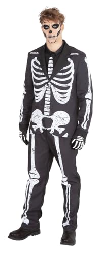 Rubies Disfraz Mortis Calavera para hombre, Chaqueta con pantalones corbata y guantes, Licencia Oficial, Esqueletos, Skeletons para Halloween, Carnaval y fiestas