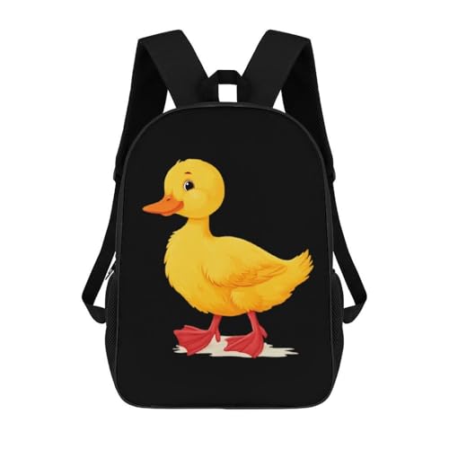 Cute Yellow Duck Classic 17 Inch Backpack Travel Daypack Casual Shoulder Bag with Adjustable Strap for Men Women