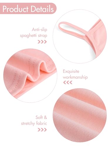 Poroka 6 Pack Girls Tank Top Solid Sleeveless Undershirts Cami Scoop Neck Undershirts Soft Dance Tank Tops for Toddler2