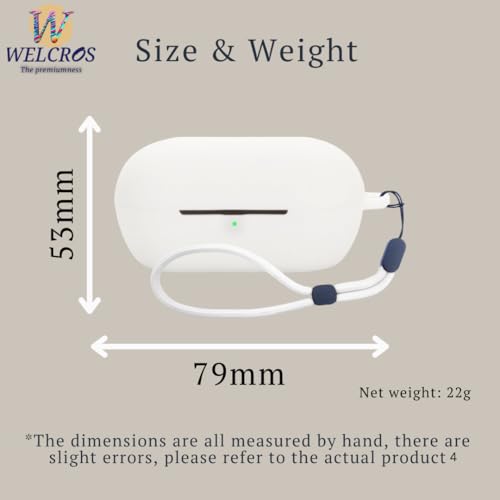 Image of WELCROS Soft Silicone Case Cover for Sony WF-C710N | C710NSA with Lanyard (White)