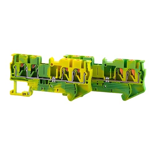 Bornier de terre rail DIN PT2.5-QUATTRO-PE à ressort pour câblage électrique, lot de 10 pcs