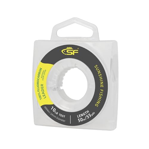 SF 100% Pure Fluorocarbon Leader Material Fishing Line Virtually Invisible Shock Resistant Increased...
