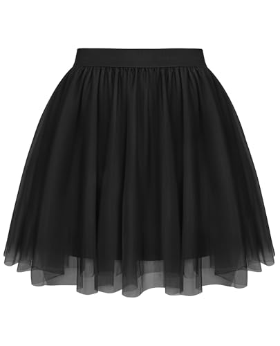 Caratteristiche e stile: Gonna in tulle a vita alta con elastico per una vestibilità comoda e personalizzata. Gonna a trapezio in tulle plissettato multistrato, che crea volume e movimento fluido. Gonne corte in tulle alla moda da donna, facili da abbinare a canotte, cardigan, camicie, maglioni o semplici felpe per creare un look chic senza sforzo.