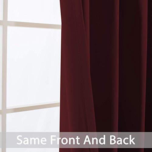 Yakamok Extra Wide Blackout Curtain for Sliding Glass Door, Grommet Thermal Insulated Room Divider Curtain 100W x 84L inch, Room Darkening Patio Curtain,8.3ft Wide x 7ft Tall, 1 Panel,Burgundy Red