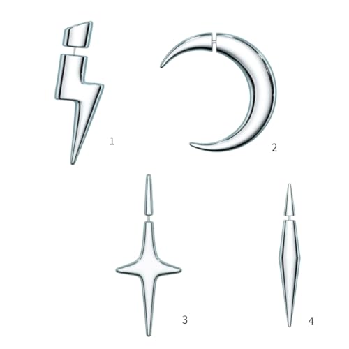 French Retro Geometric Four-Pointed Star Ear Studs European Advanced Anti-sensiti Front and Back Earrings3