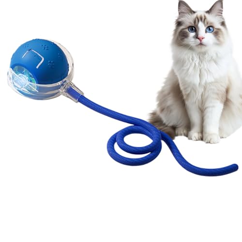 猫ボール 猫用電動おもちゃ 猫のおもちゃ インタラクティブ 自動 モバイルロングテール 自動 猫 ボール 光る 自動回転 3モード USB 充電式 LEDライト搭載 自動 360 度回転ローリング ストレス解消 運動不足解消 狩猟本能刺激 猫遊び道具 一人