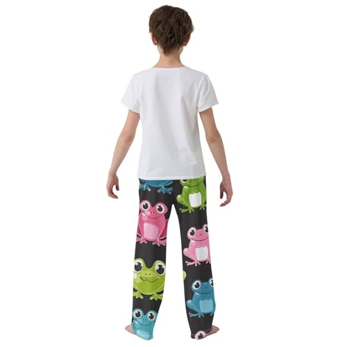 ZZXXB Lovely Frogs Boys Long Pants Soft Trousers Elastic Waist Kids Lounge Bottoms with Pockets S-XL3