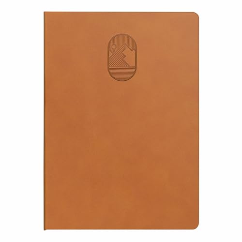 Image of Anupam Hexy A5 Unruled, Notebook | 192 Pages, 80 GSM Plain Journal | Leather Textured PU | 2026 Office Notebook -for journaling, writing, Note Taking, Diary for women and men (Tan)