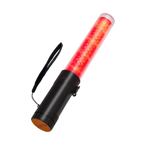 Jade Butterfly Traffic Control Wand, 10 Inch Rechargeable Air Traffic Control Wands with Magnet & White LED, Red Traffic Wand, Safety Flashlight Baton, 3 Flashing Modes for Parking, Airport, Directing