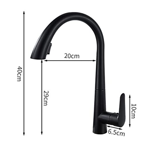 Robinet mitigeur de cuisine noir pour évier moderne avec douchette extractible pratique - 5