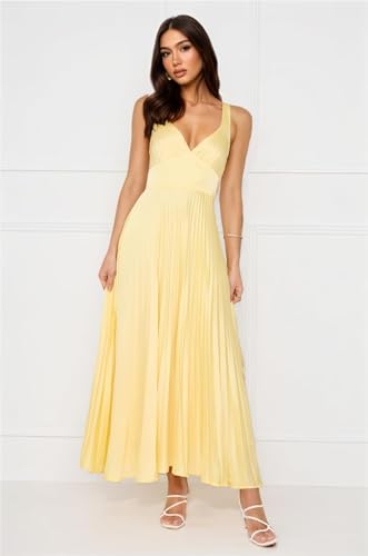 Pleated Satin Bridesmaid Dresses for Women Tea Length Midi Prom Dress V-Neck Long Formal Evening Party Gown for Wedding3