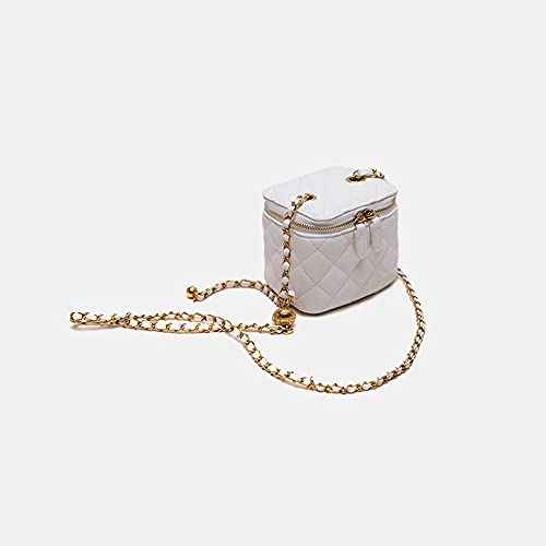 Sac à bandoulière carré mini sac rétro blanc 11 x 13 cm avec chaîne en diamant