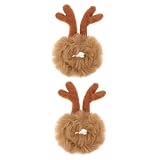 FRCOLOR 2 Piezas De Cuerda De Pelo De Oreja De Animal Tocado De Navidad Para Niños Cuerda Elástica Para El Pelo De Navidad Cuerda Para El Pelo De Asta Coletero Para El Pelo Corbatas