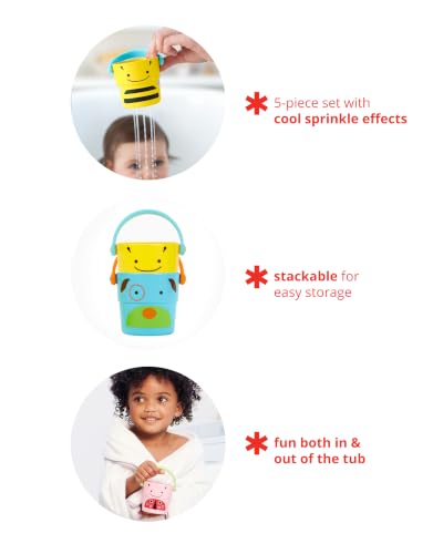 Skip Hop Zoo Stack and Pour Buckets, Rinse Cups, Multi - image 3