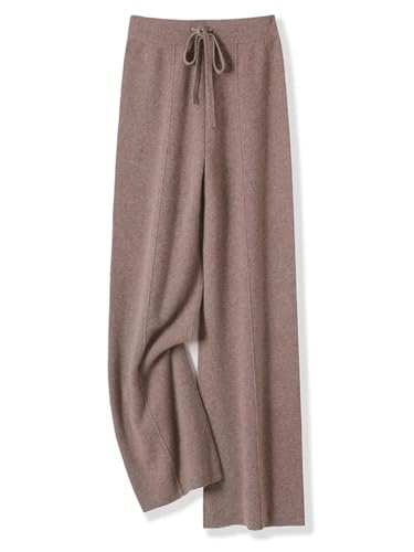 Women's 100% Merino Wool Cashmere-Blend Knit Wide-Leg Pants Soft Warm Casual Straight-Leg Basic Pant2