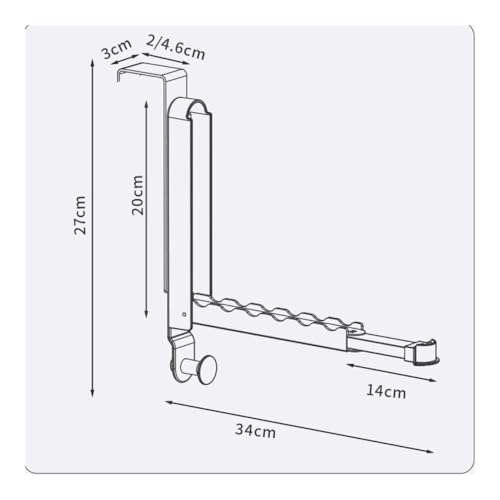 Perchero de pared sin perforaciones for dormitorio con ganchos plegables aluminio de 2cm 3
