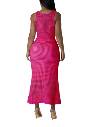 Image of Women Plus Two-Piece Skirt Set Tassel Fishing Net Knittin Hollow Out Off Shoulder Beach Dresses Swimsuit Cover Ups