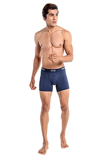 Image of TRYB Sports Underwear for Men | Stretchable Active Square Cut Trunks for Running & Gym Workout | Quick Dry, Breathable, Moisture Wicking & Anti Chafing | Sports Innerwear Boxers