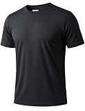 KEFITEVD Mens Athletic Sun T-Shirts Lightweight Shirts UV Protection Clothing for Men Outdoor Hiking Shirts Gym Shirts Sports Shirts Black