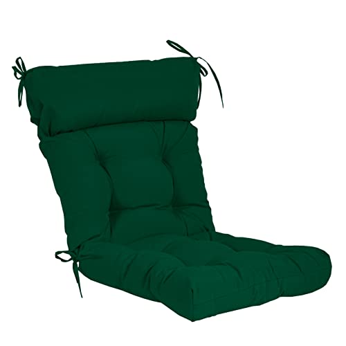 Image of QILLOWAY Outdoor Rocking Chair Cushions Set of 4, 100% Polyester Waterproof Patio Rocking Chair Cushion, High Back Weatherproof Chair Pad for Adirondack & Outdoor Furniture, Mallard, Forest Green